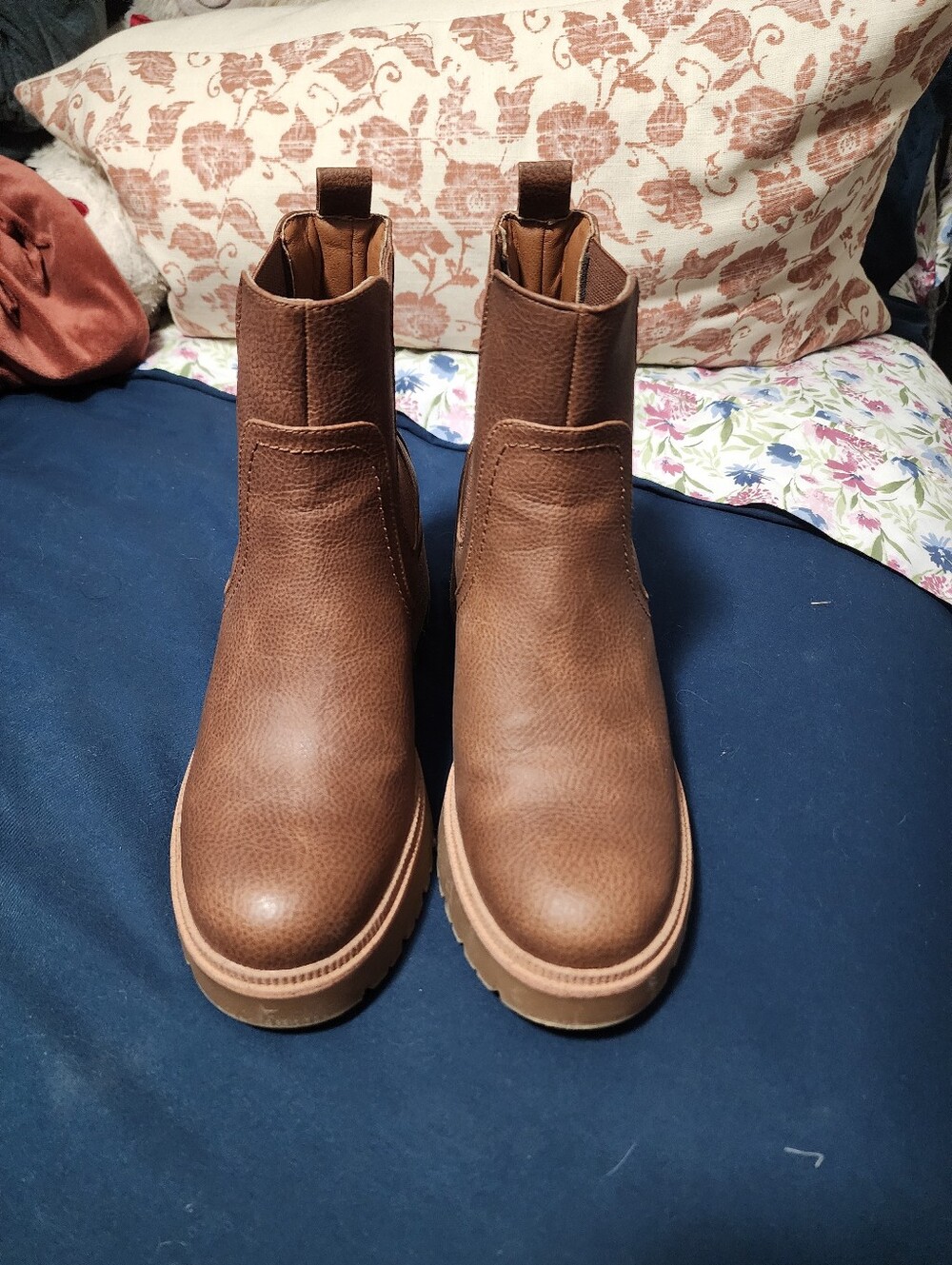 MIA Tan Platform Chelsea Ankle Boots